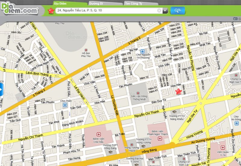 Giao diện của DiaDiem.com