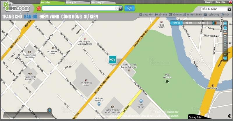 Giao diện của DiaDiem.com