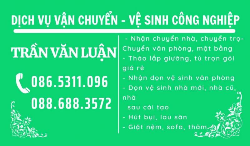 Dịch vụ vận chuyển - Vệ sinh công nghiệp Trần Văn Luận