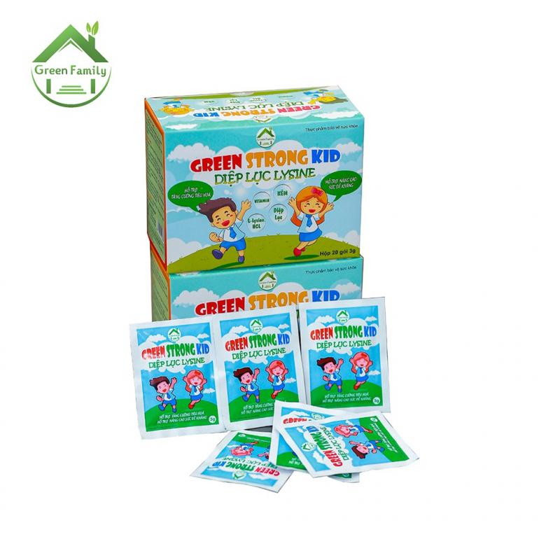 Diệp lục Lysine Kid HBC Green Family giúp trẻ hay ăn chống lớn tăng cường đề kháng