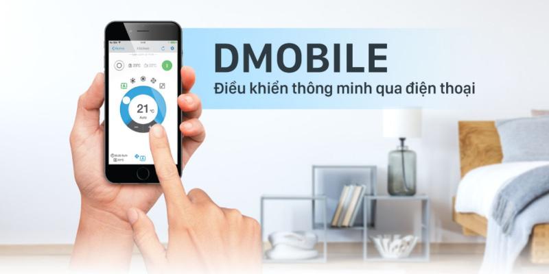 Bạn cũng có thể điều khiển máy lạnh từ xa qua kết nối wifi và ứng dụng D-mobile của Daikin