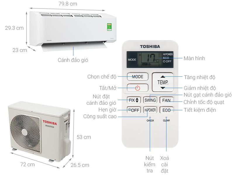 Điều hòa Toshiba Inverter 1.5 HP RAS-H13C2KCVG-V