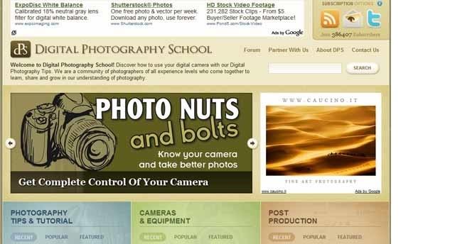 Giao diện của Digital Photography School