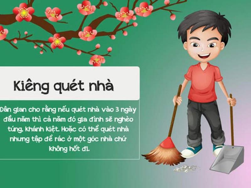 Kiêng quét nhà, đổ rác vào những ngày Tết