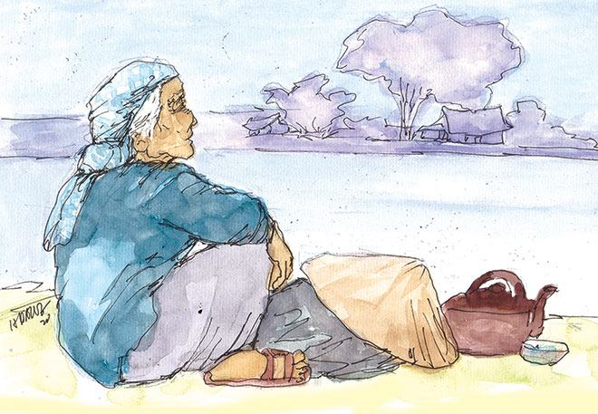 đoạn văn ghi lại cảm nghĩ về bài thơ Đợi mẹ - mẫu 1