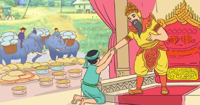 đoạn văn về cậu bé Chôm trong câu chuyện những hạt thóc giống - mẫu 1