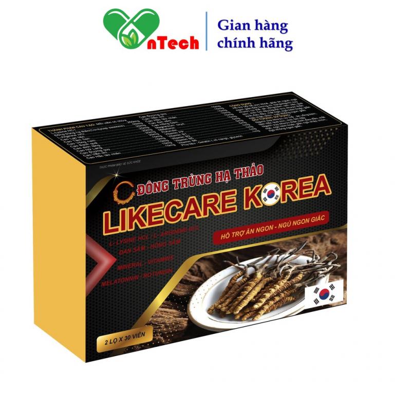 Đông trùng hạ thảo Everyday health LIKECARE KOREA ăn ngon ngủ tốt hỗ trợ trị biếng ăn mất ngủ bồi bổ cơ thể hộp 60 viên