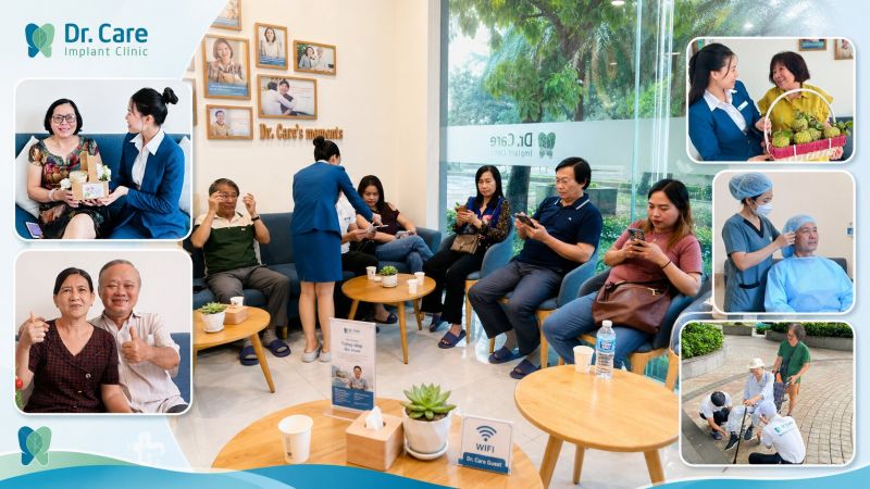 Không gian chờ thư giãn tại Dr. Care Implant Clinic