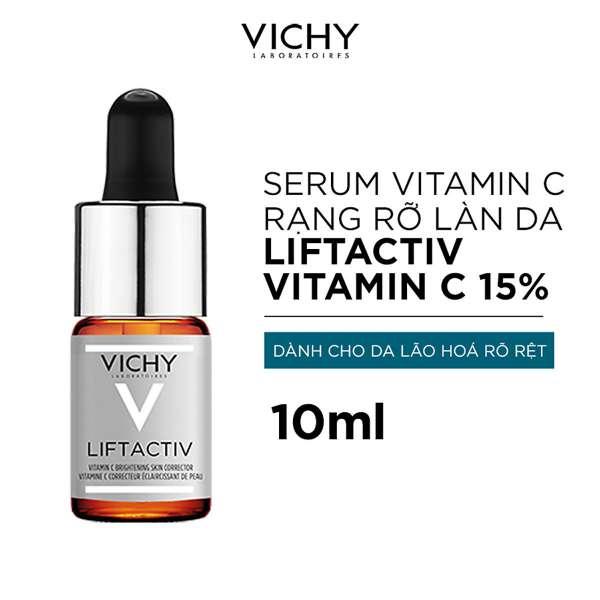 Dưỡng chất (serum) 15% Vitamin C nguyên chất giúp làm sáng và cải thiện làn da lão hóa Vichy Lifactiv Vitamin C 10ml