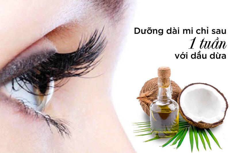 Dầu dừa kích thích lông mi nhanh dài hơn chỉ sau khoảng 2 - 3 tuần sử dụng