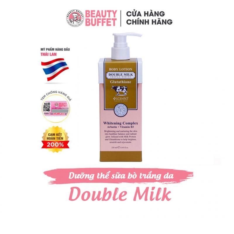 Dưỡng thể dưỡng trắng da toàn thân Scentio Double Milk Triple White 250ml