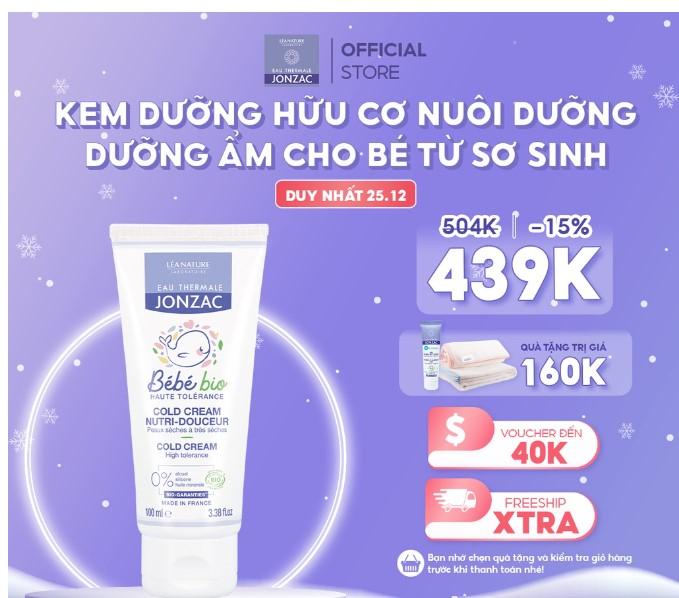 Eau Thermale Jonzac Bébé Bio Nutri Gentle Cold Cream