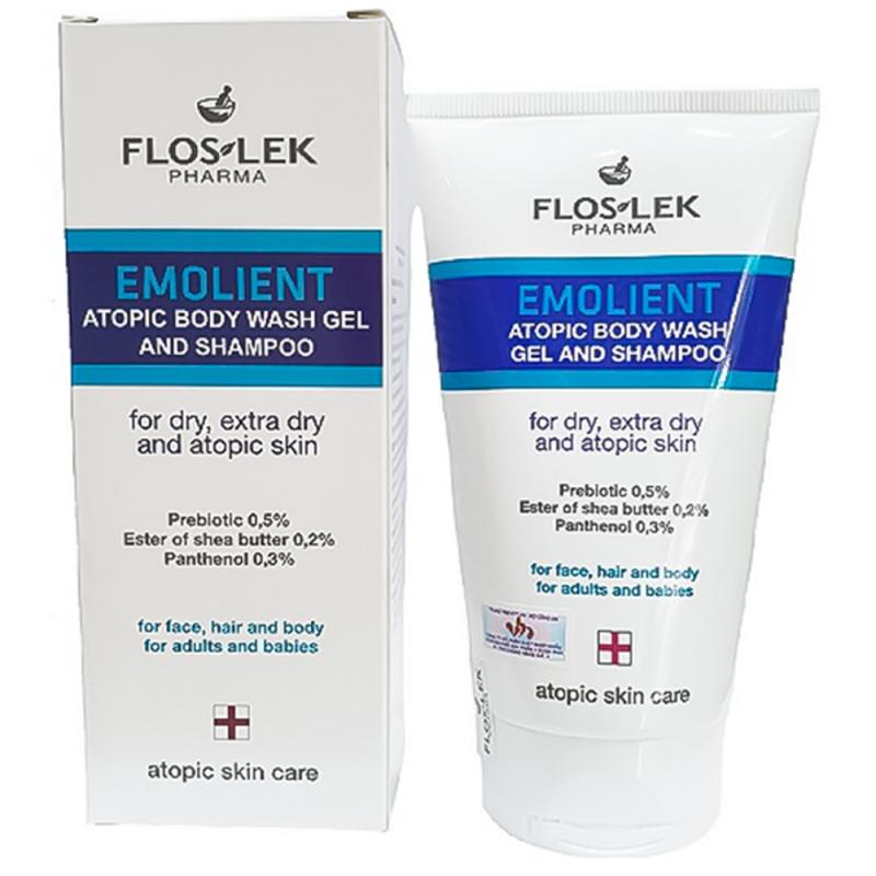 Emolient Atopic Body Wash Gel And Shampoo Floslek 150Ml