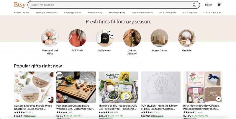 Trang web bán hàng uy tín ở Mỹ  Etsy