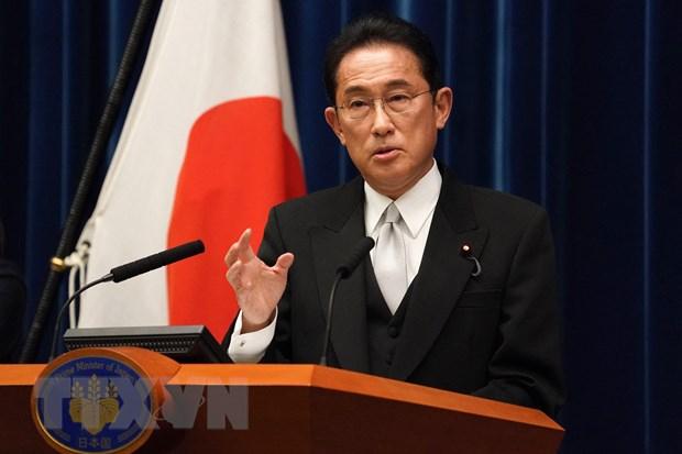 Thủ tướng Nhật Bản Kishida Fumio phát biểu trong cuộc họp báo tại thủ đô Tokyo. (Ảnh: AFP/TTXVN)