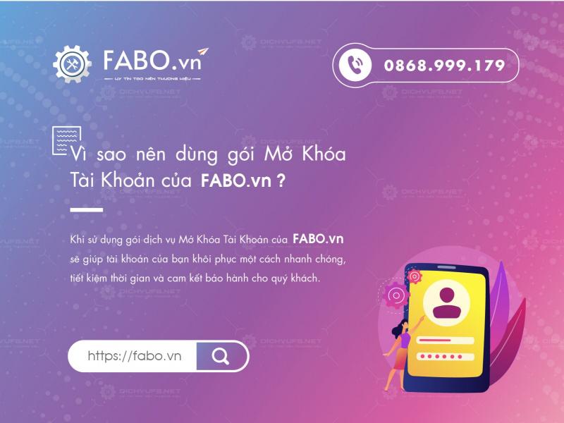 Dịch vụ mở khoá facebook của FABO.vn