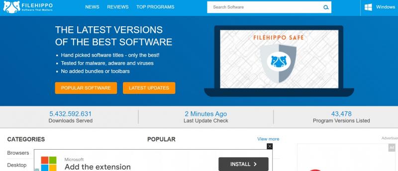 Trang web tải phần mềm FileHippo