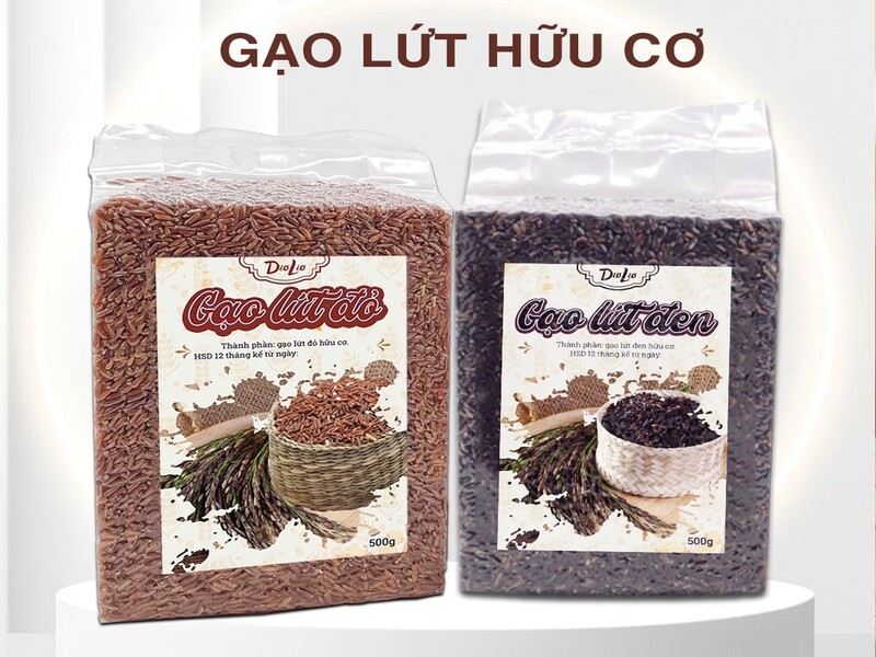 Gạo lứt đen, gạo lứt đỏ dẻo hữu cơ điện biên DIOLIO