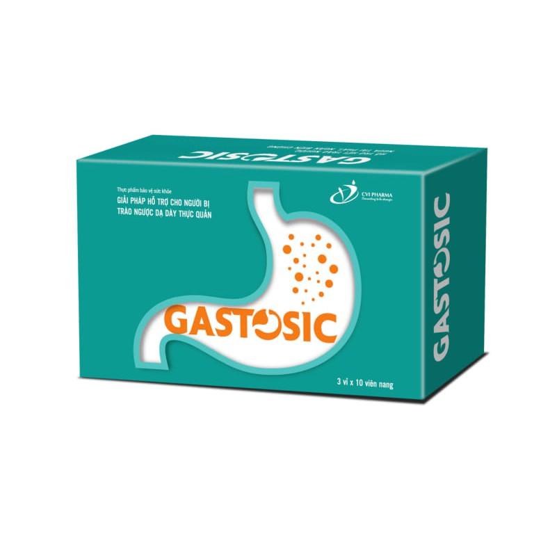 Gastosic ngăn ngừa trào ngược dạ dày biến chứng tái phát hộp 3 vỉ x10 viên nang mềm