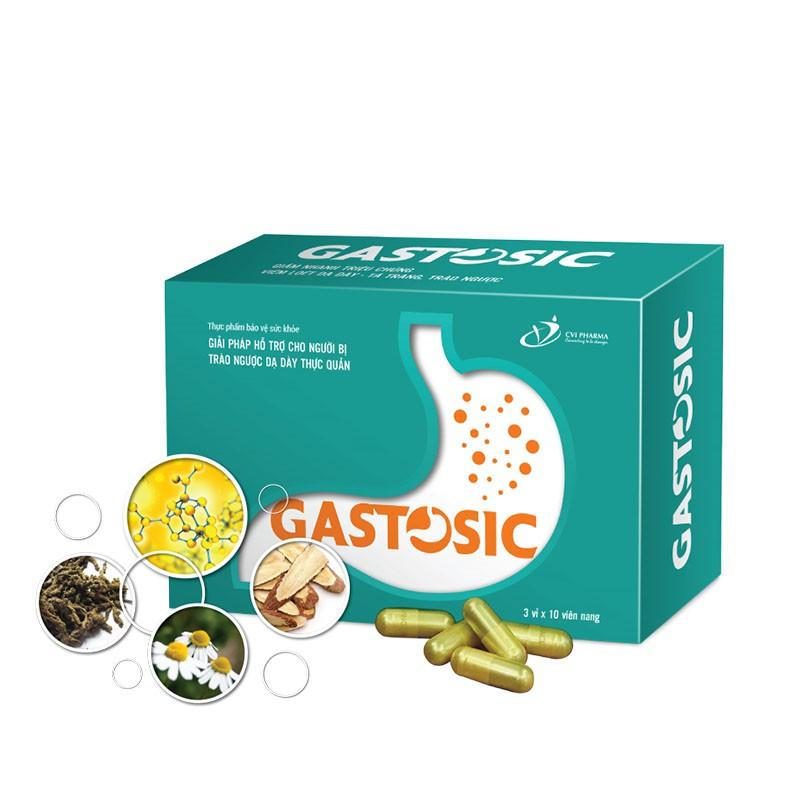 Gastosic ngăn ngừa trào ngược dạ dày biến chứng tái phát hộp 3 vỉ x10 viên nang mềm