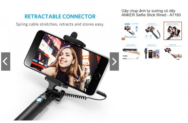 Gậy chụp ảnh tự sướng ANKER Selfie Stick Wired - A7160