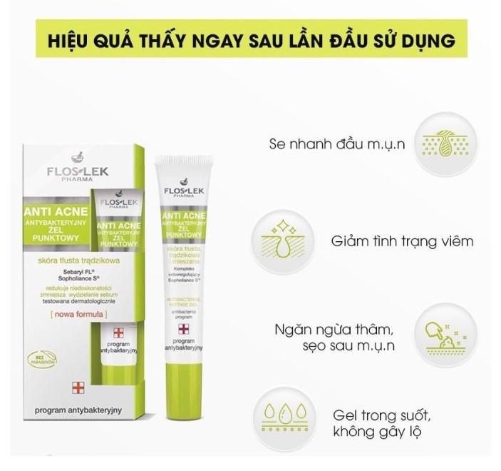 Gel chấm mụn diệt khuẩn Floslek Anti Acne Spot Gel for imperfections