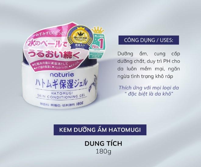 Gel dưỡng da Naturie Hatomugi Skin Conditioning chiết xuất từ hạt cây ý dĩ 180g