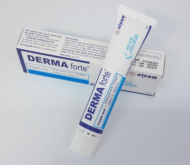 Gel giảm mụn trứng cá, mờ thâm, ngừa sẹo Derma Forte