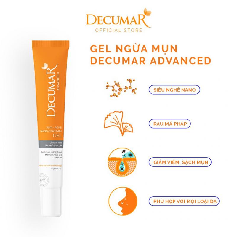 Gel ngừa mụn nano curcumin Decumar