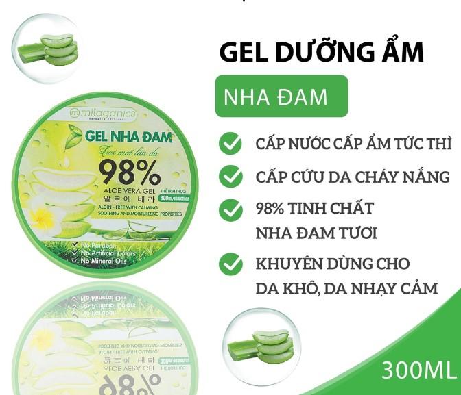 Gel nha đam dưỡng da & cấp ẩm 98% Milaganics