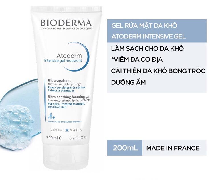 Gel rửa mặt cho da khô Bioderma Atoderm Intensive Gel Moussant