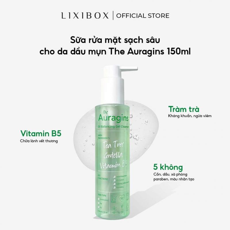 Gel rửa mặt làm sạch sâu cho da dầu mụn The Auragins Oil Balancing Gel Cleanser