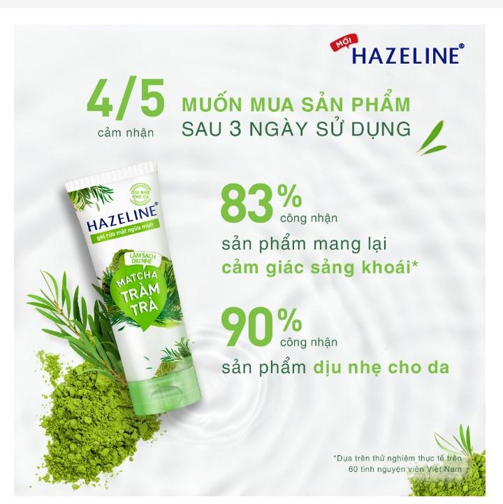 Gel rửa mặt ngừa mụn Hazeline matcha tràm trà