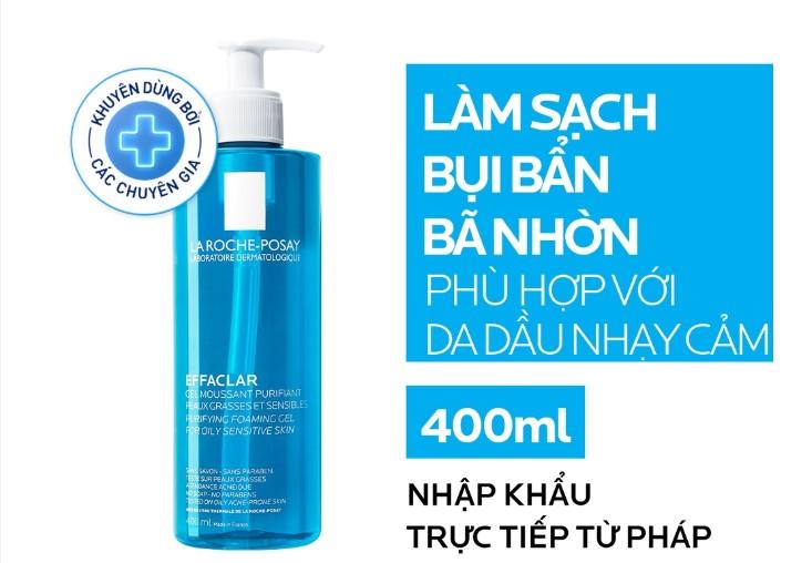 Gel rửa mặt tạo bọt cho da dầu nhạy cảm La Roche-Posay Effaclar Purifying Foaming Gel