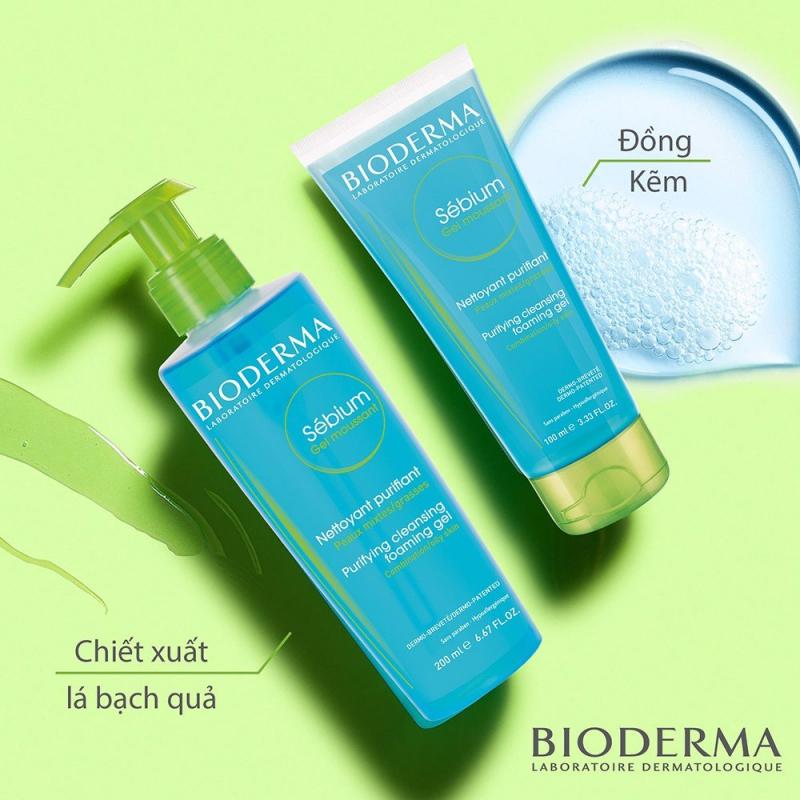 Gel rửa mặt tạo bọt cho da hỗn hợp và da dầu Bioderma Sebium Gel Moussant