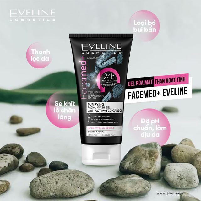 Sản phẩm Gel Rửa Mặt Thải Độc Than Hoạt Tính Eveline Cosmetics Purifying Facial Wash