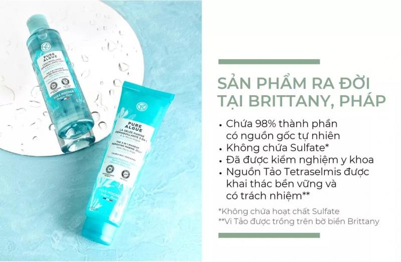 Gel rửa mặt Yves Rocher Pure Algue Cleansing Gel