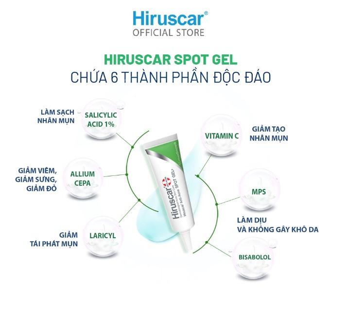 Gel xử lý mụn Hiruscar Anti-Acne Spot Gel+