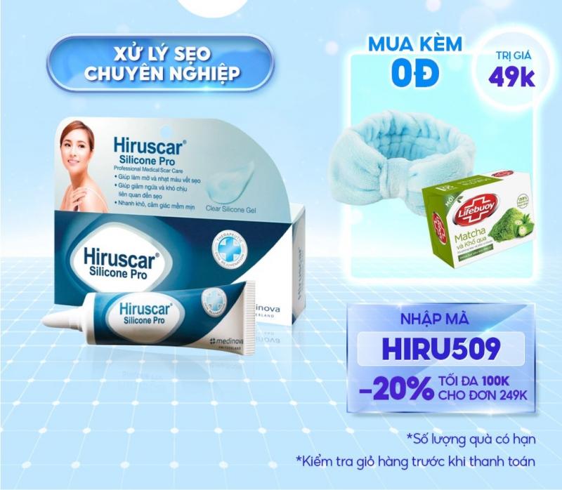 Kem trị sẹo xăm Hiruscar Silicone Pro