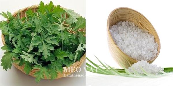 Giảm mỡ bụng bằng muối và ngải cứu