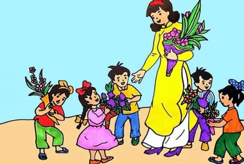 giáo án bài thơ bó hoa tặng cô - mẫu 1