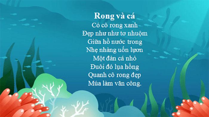 giáo án thơ Rong và Cá - mẫu 1