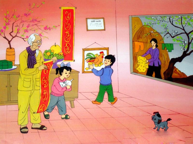 giáo án thơ tết đang vào nhà - mẫu 1