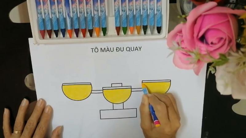 giáo án tô màu đu quay cho trẻ 3 tuổi - mẫu 1