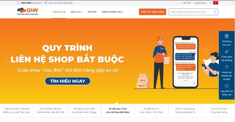 Website của Giao hàng nhanh