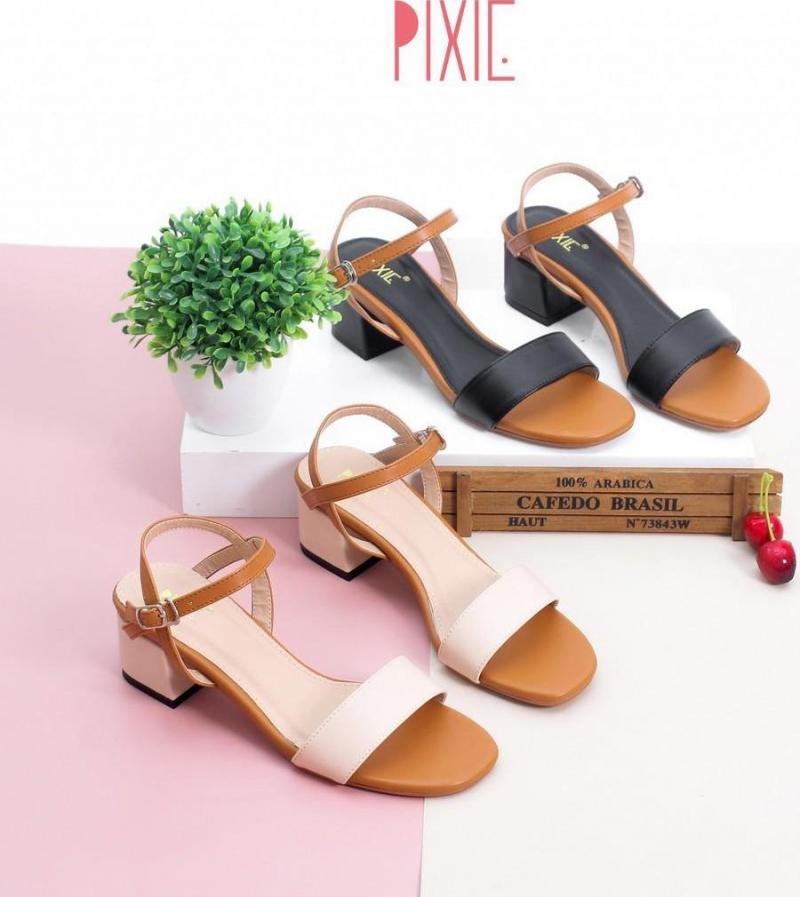 Giày sandal cao gót 3cm mix nhiều màu Pixie X476