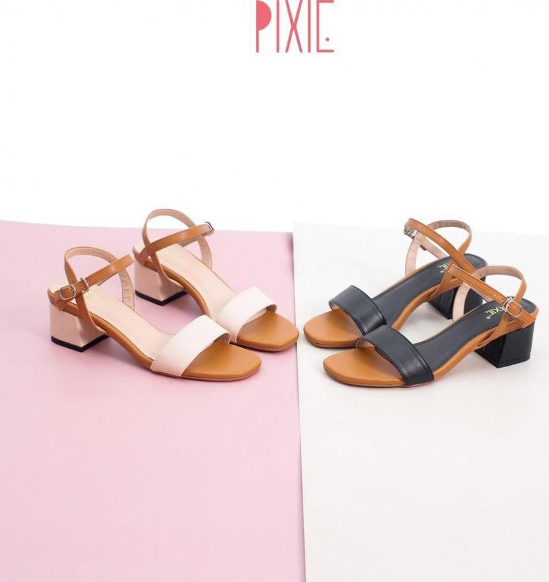 Giày sandal cao gót 3cm mix nhiều màu Pixie X476