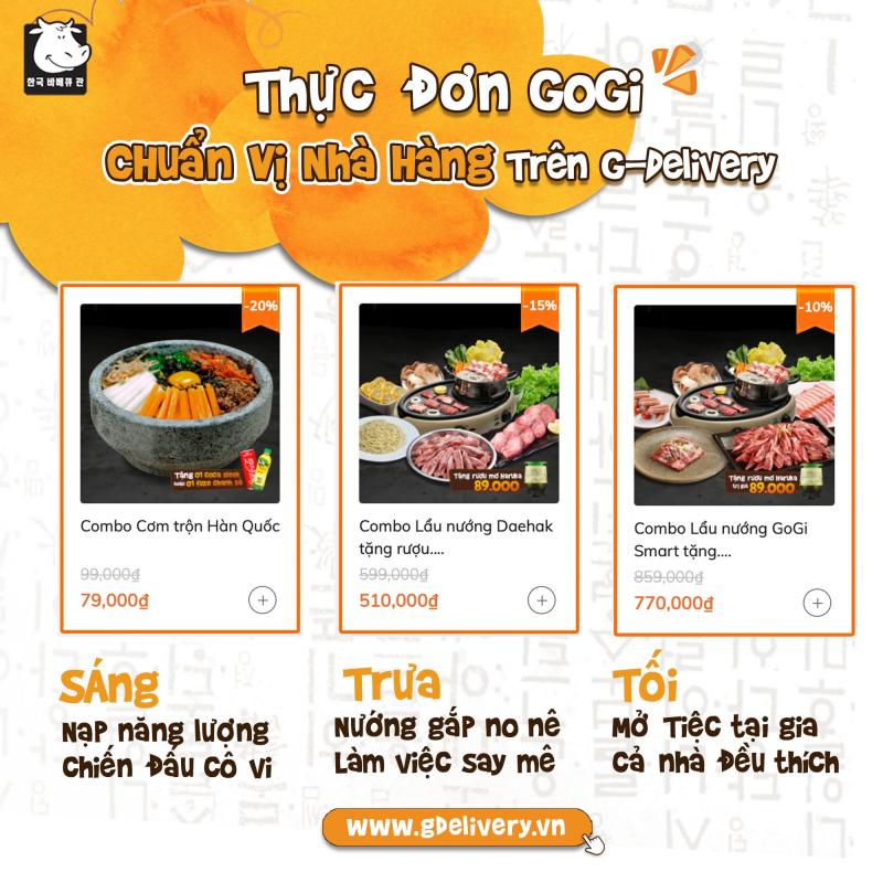 Thực đơn GoGi trên G-Delivery