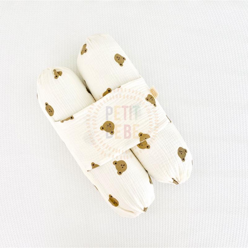 Gối chặn cho bé sơ sinh Petit Bebe  muslin thoáng khí họa tiết động vật đáng yêu trẻ ngủ ngon