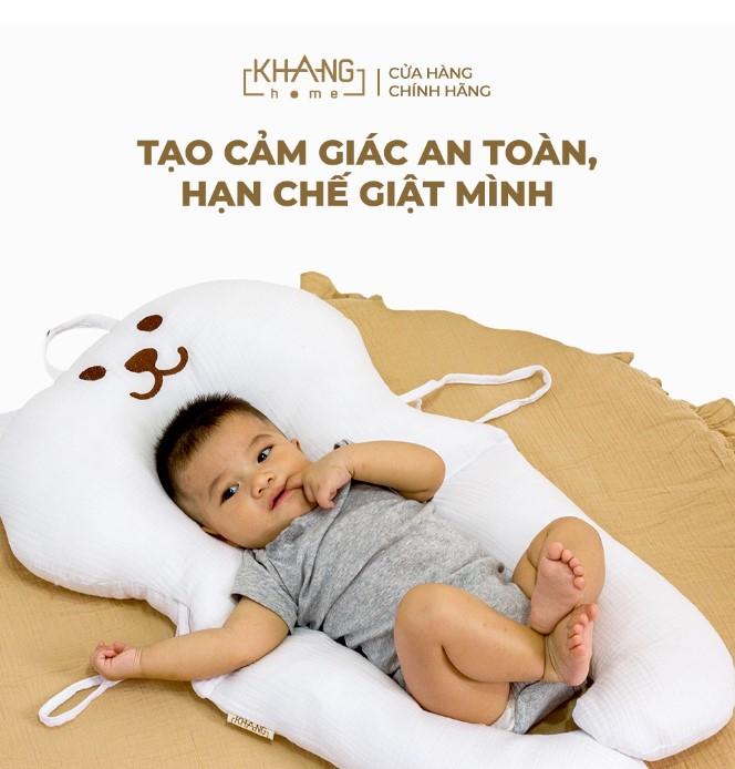 Gối chặn kết hợp định hình đầu cho trẻ sơ sinh Khang Home